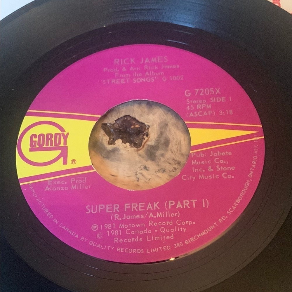 💥3/$20 Vintage Rick James Super Freak 45 RPM
